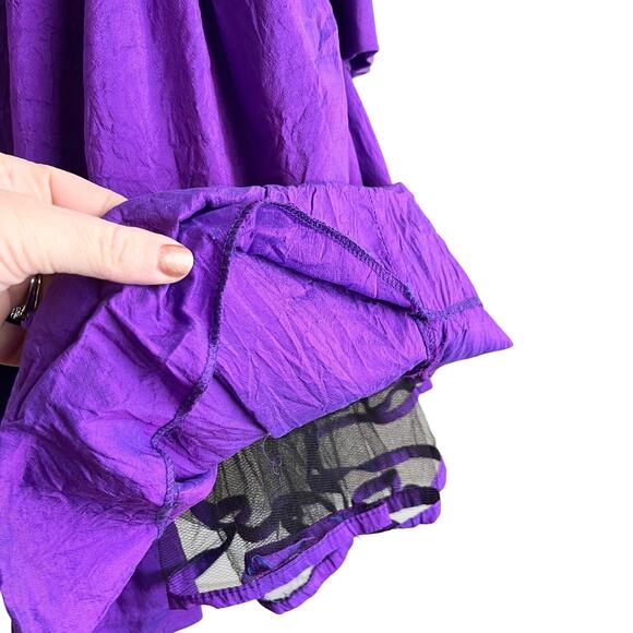 Catherine Regehr Sz M Purple Violet 100% Silk Taffeta Fit & Flare Dress - Picture 12 of 16
